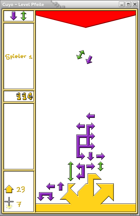 Screenshot of level arrows